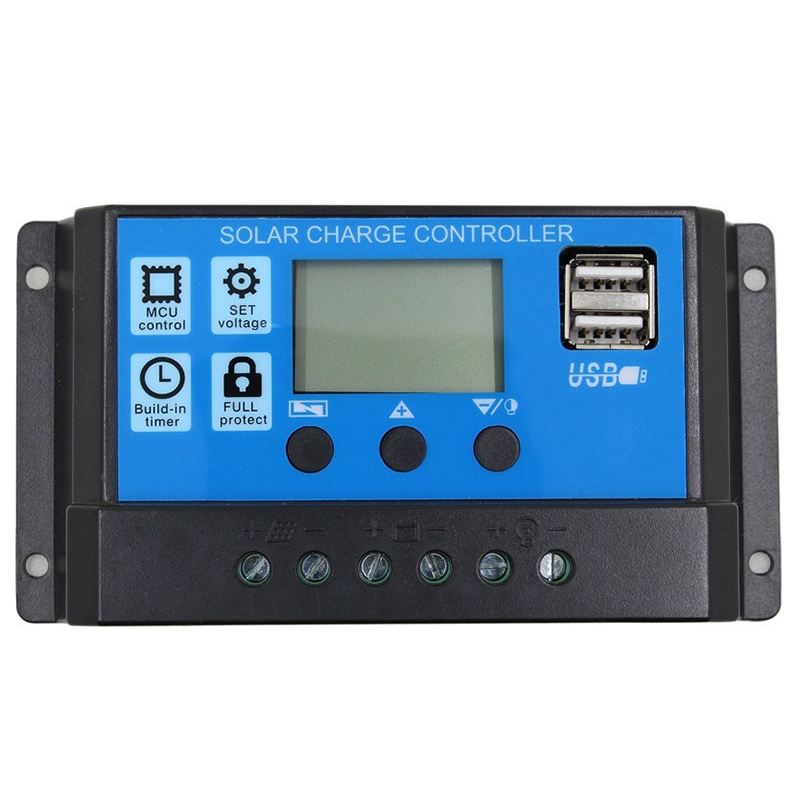 PWM 30A Dual USB Solar Panel Battery Regulator - Charge Controller 12V/24V