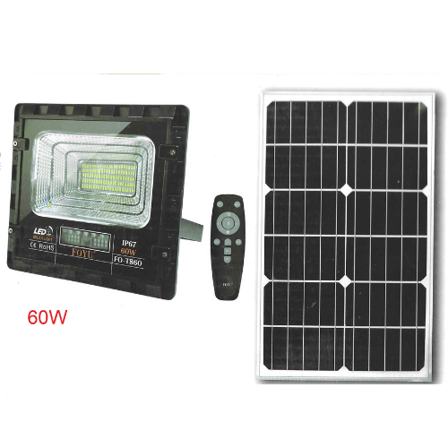FOYU Προβολέας Ηλιακός LED 60w Με Οθόνη & Τηλεχειριστήριο Αδιάβροχος IP67 F0-T860