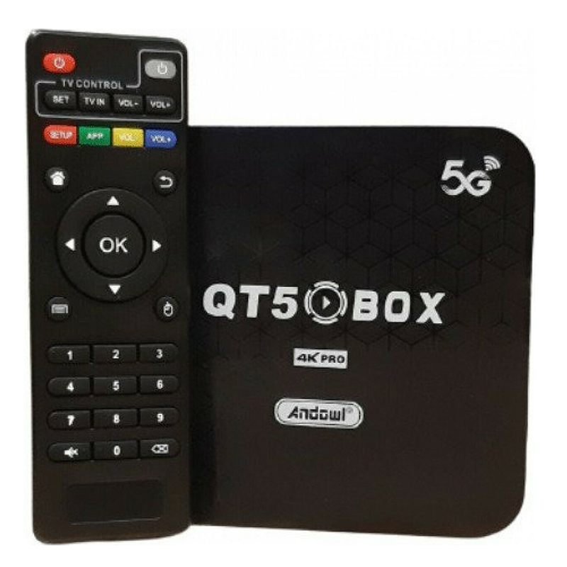 andowl tv box qt5 4k pro 4k uhd με wifi usb 2.0 2gb ram και 16gb αποθηκευτικό χώρο με λειτουργικό android 10.0