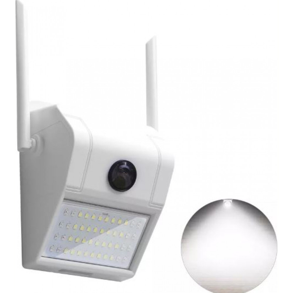 d6 smart 1080p waterproof wall lamp ip camera 180° panoramic ir night vision m-otion detection smart induction lamp outdoor camera - white kam-19400
