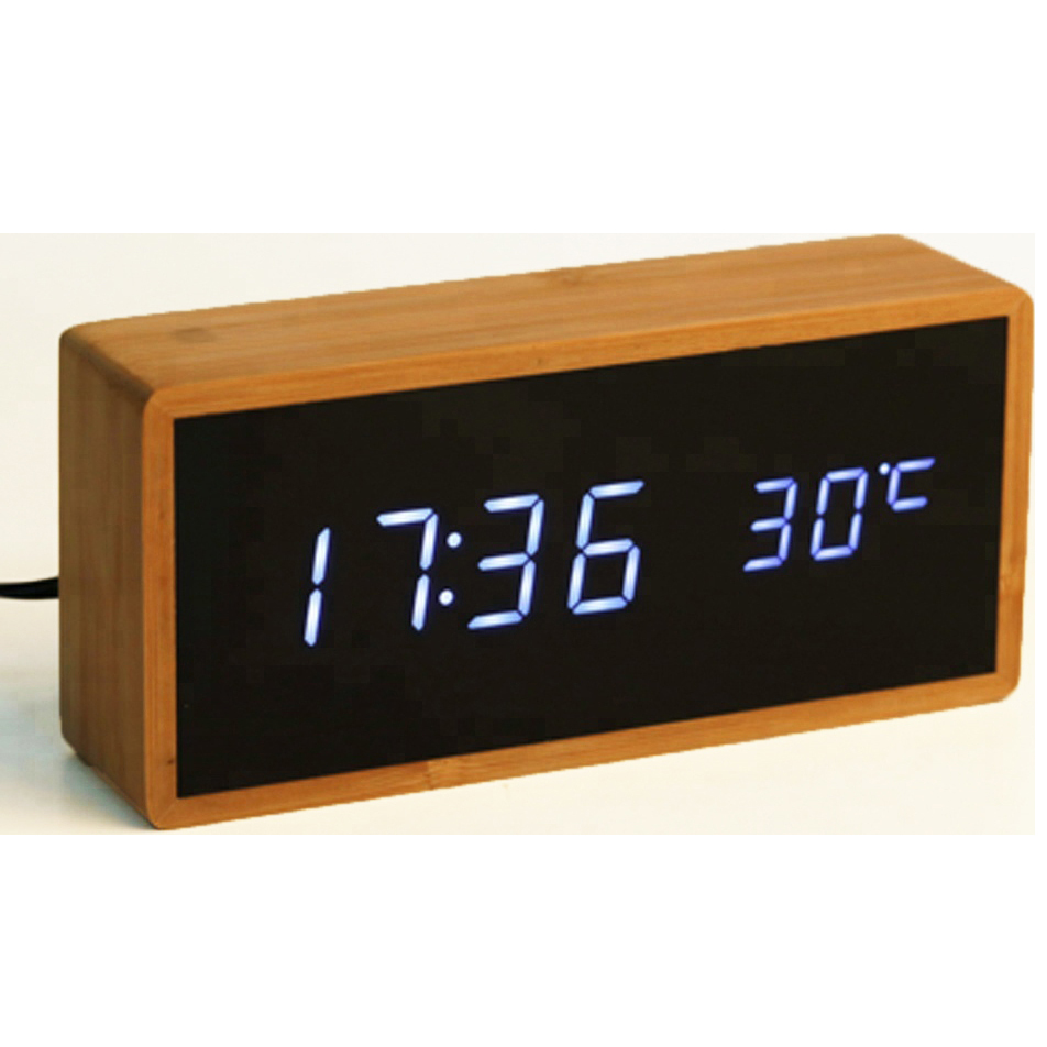 επιτραπέζιο ψηφιακό ρολόι bamboo clock