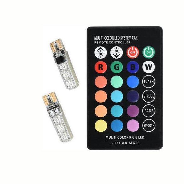 Υπέρυθρα LED – RGB φώτα με τηλεκοντρόλ αλλαγής χρώματος για αυτοκίνητο – T10RGB OEM