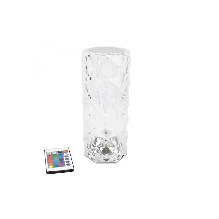 Επιτραπέζιο Διακοσμητικό Φωτιστικό LED “Κρυστάλλινο” Αφής Κυλινδρικό Σχέδιο RGBW Andowl Q-TL152