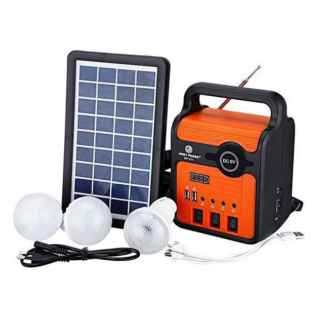 Ηλιακό Σύστημα Φωτισμού με Ραδιόφωνο, Bluetooth, Πάνελ και Power Bank